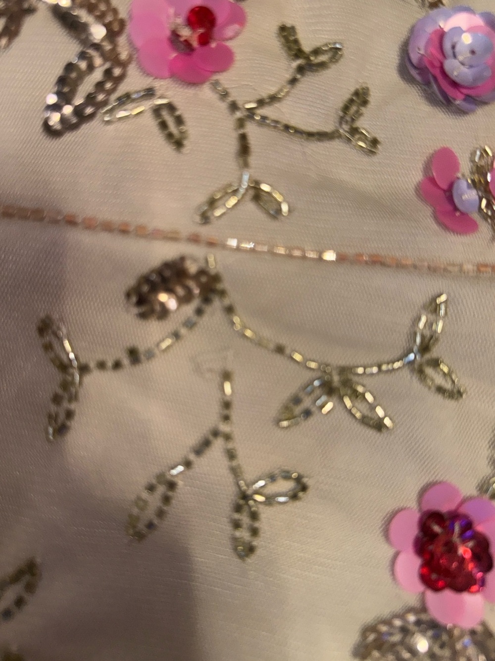 ADRIANNA PAPELL Multi Beaded Floral Dress. Ivory with flowers. Size 8. NWT.READ. - Picture 12 of 13